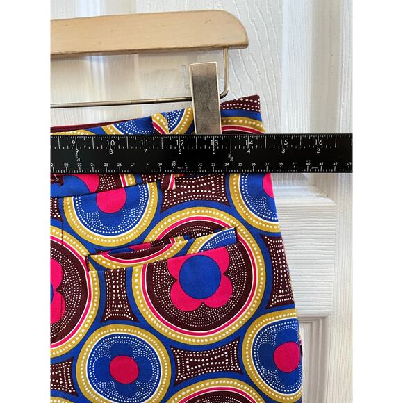 Essentials Anthropologie Multicolored Geometric Print Slim Trouser Pant Size 2 - Picture 10 of 14